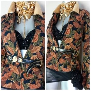 Floral Women's Jacket with Belt